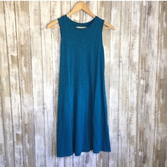 J. Jill Blue Sleeveless Dress With Pockets - Picture 1 of 4
